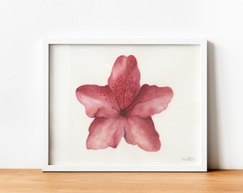 Azalea Flower Watercolor Print