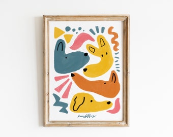 Colorful Abstract Puppy Dog Print