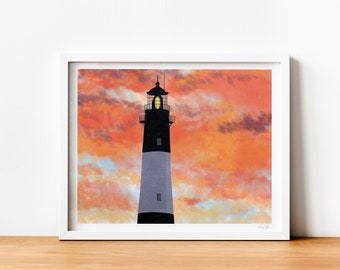 Lighthouse at Sunset Print