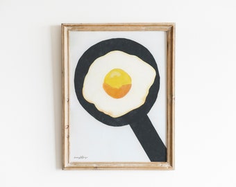 Fried Egg Mixed Media Print