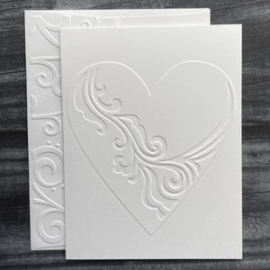 Cartes de Saint-Valentin, Cartes coeur, Cartes blanches en relief, Cartes de correspondance vierges, Papeterie d'amour, Amour, Mariage, Anniversaire, Juste parce que