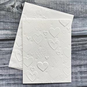 Cartes coeurs 3D, Cartes de Saint-Valentin, Cœurs blancs en relief, Cartes de correspondance vierges, Papeterie d'amour, Amour, Mariage, Anniversaire, Juste parce que