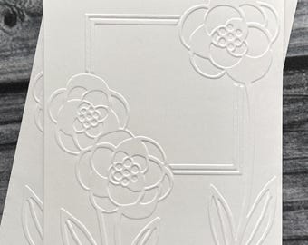 Floral Cards, Blank Note Cards, Stationery Set, Embossed Floral Note Cards, Greeting Cards, Flowers, Invitations, Thank You Notes, Gift Set