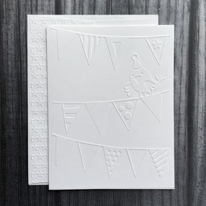 Cartes de fête d'anniversaire, Cartes d'anniversaire en relief blanches, Anniversaire d'enfant, Bannières, Oiseau avec chapeau de fête, Invitations, Anniversaire amusant, Scrapbooking