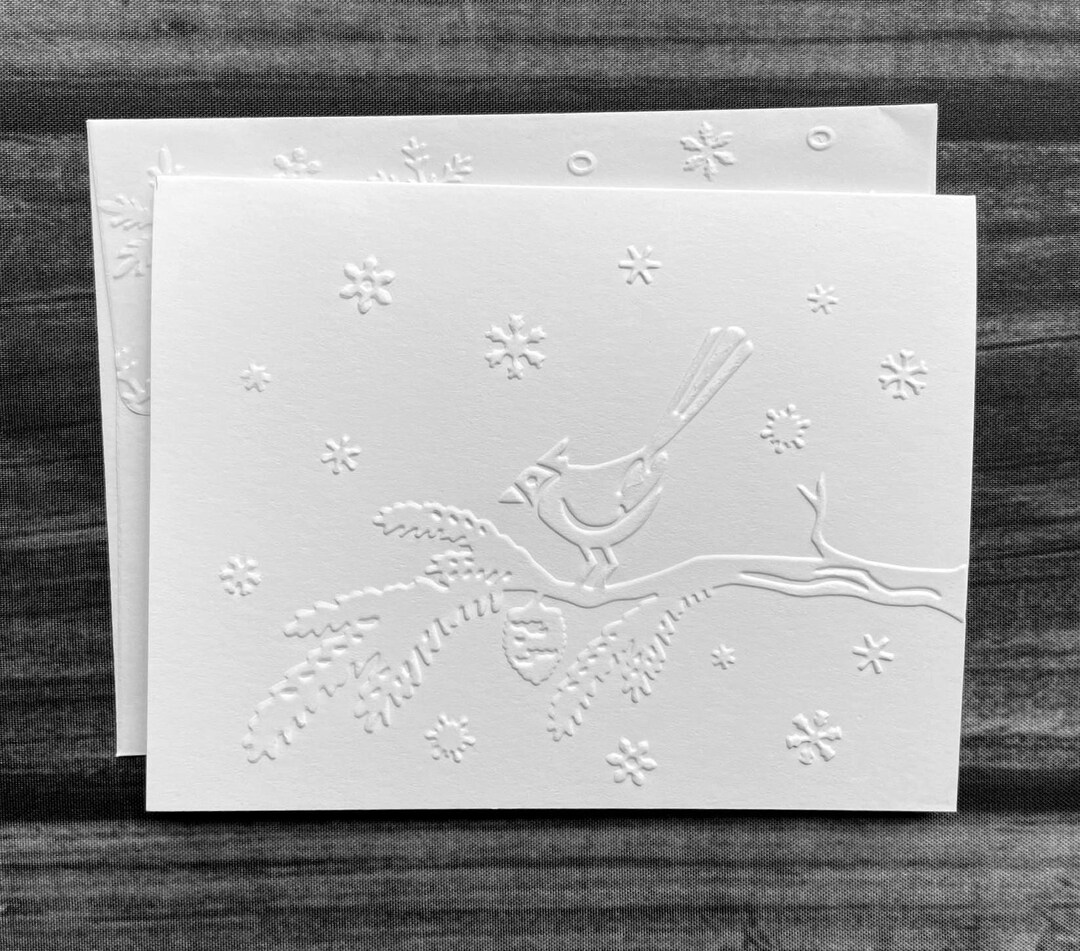 Cardinal Greeting Cards, Winter Note Cards, Embossed Blank Note Cards ...