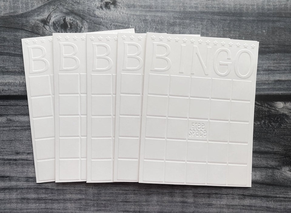 Bingo Card Sets, Embossed Bingo Note Cards, Blank White Bingo Cards ...