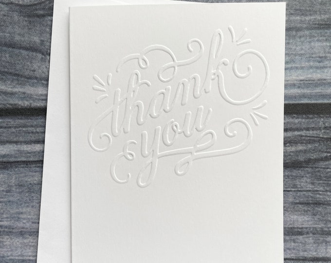 Embossed Thank You Cards - Set of 6 - Etsy Canada