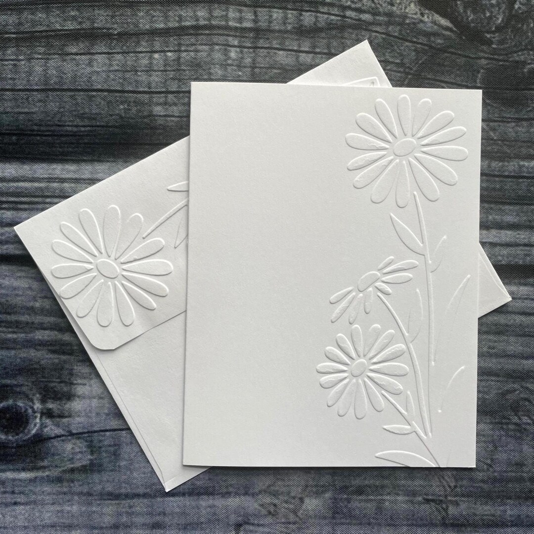 Daisy Cards, Large Daisy Cards, Blank Note Cards, Stationery Set, White ...