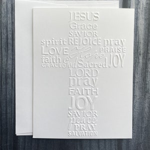 Croix chrétienne, cartes de correspondance vierges en relief, papeterie religieuse, Jésus, scripture, religion, foi, espoir, carte de prière, carte de Pâques, cadeau
