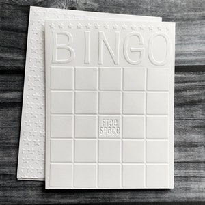 Cartões temáticos de jogos, conjunto de 6, cartões brancos em relevo, cartões inovadores, bingo, dominó, rainha de copas, festa, sortido, convites, noite de jogos imagem 3