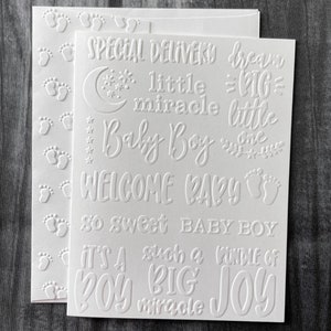 Cartes bébé garçon, Cartes de correspondance bébé en relief, Cartes bébé garçon vierges, Faire-part shower, Cadeau pour une nouvelle maman, Livraison spéciale, Faire-part de naissance
