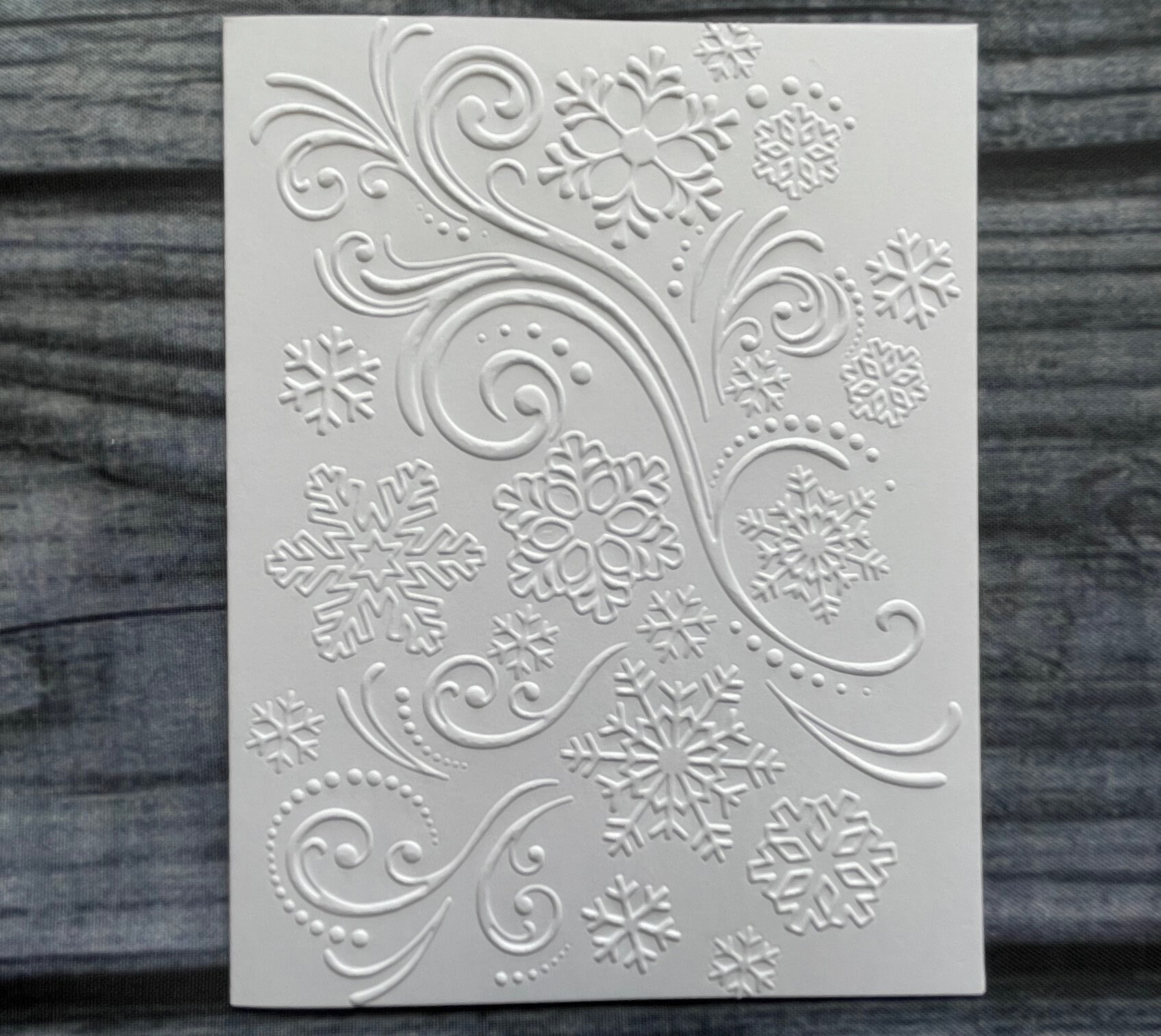 Snowflake Swirl Cards, Christmas Cards, Winter Stationary, Embossed ...