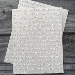 L’amour est patient L’amour est gentil, Ensembles de cartes, 1 Corinthiens, Verset biblique, Cartes de notes vierges, Cartes de notes en relief blanches, Amour, Mariage, Religieux