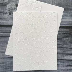 Fleurs de cerisier, Jeux de cartes, Cartes de correspondance vierges, Fleurs, Fleurs, Cartes de voeux, Jeu de papeterie, Cartes de correspondance blanches en relief, Coffret cadeau