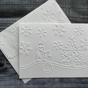Cartes Pingouin, Cartes de Noël, Cartes de correspondance en relief, Papeterie d'hiver, Cartes de voeux, Pingouin, Neige, Sapin de Noël, Coffret cadeau