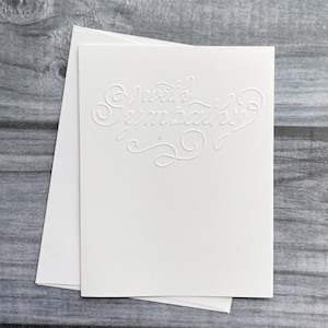 Avec cartes de sympathie, Cartes blanches en relief, Cartes de condoléances, Carte de sympathie, Cartes faites main, Cartes de voeux, Décès, Avec sympathie