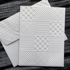 Embossed Quilted Card Sets, Quilted Note Cards, Blank Quilt Cards, White Embossed Note Cards, Quilter's Set, Quilt Block, Quilt Pattern