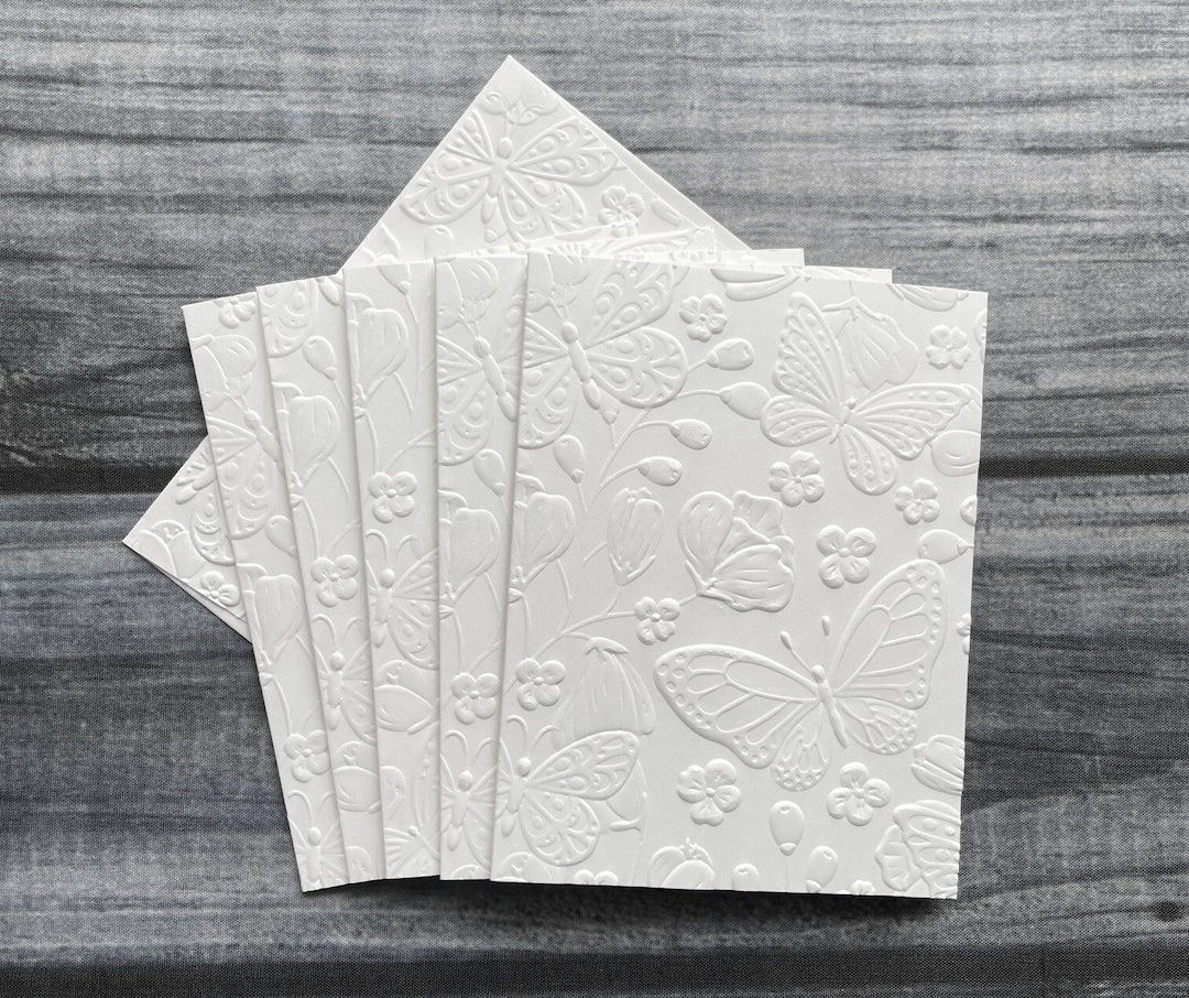 3D Butterfly Cards, White Embossed 3D Butterfly Cards, Greeting Cards ...
