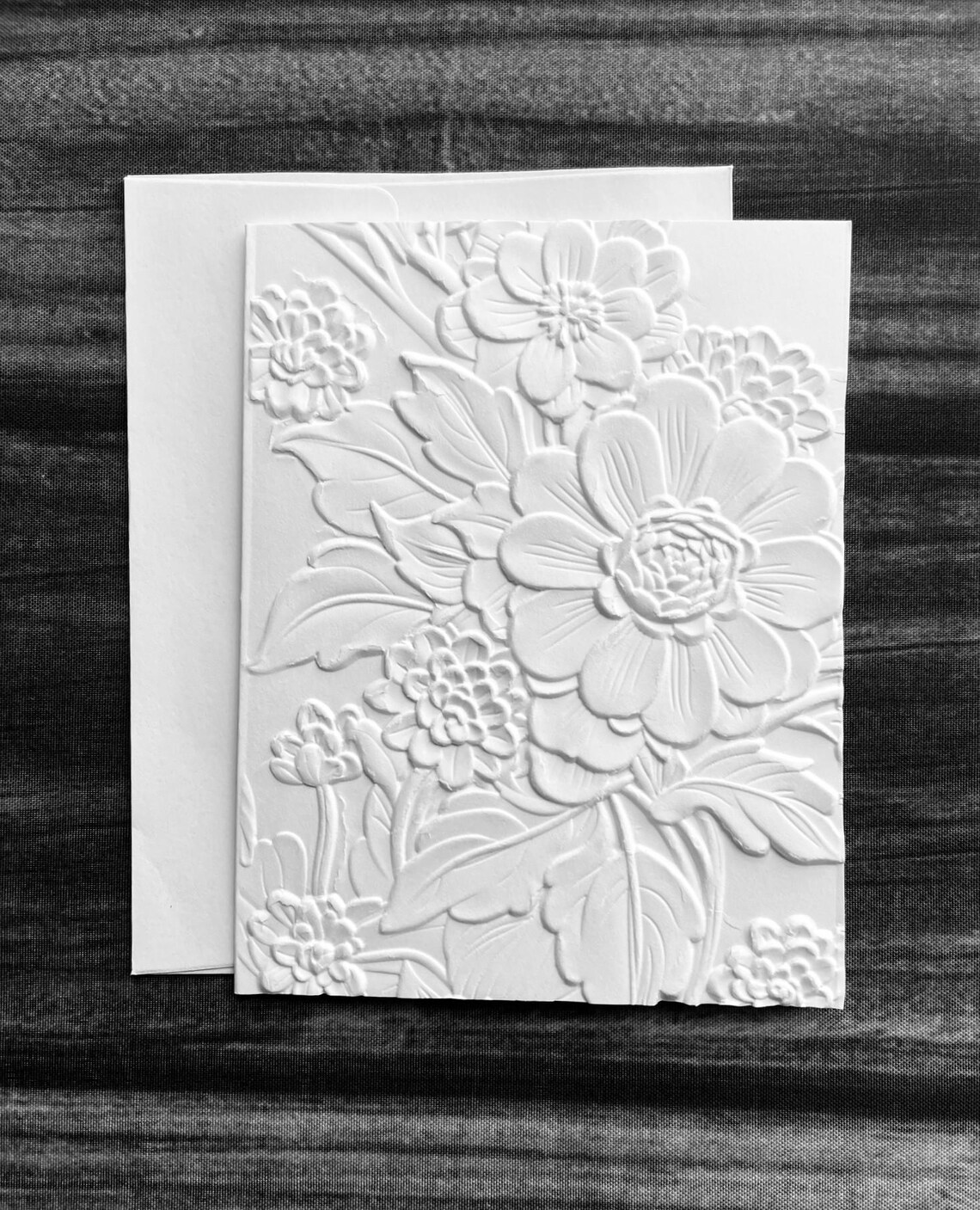 3D Floral Cards, White Embossed Blank Note Cards, Stationery Set ...