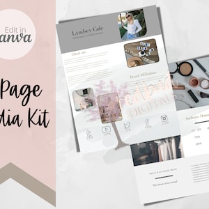 Neutral media kit template, social media kit, influencer media kit,  blogger media kit, media kit Canva template, media kit instagram