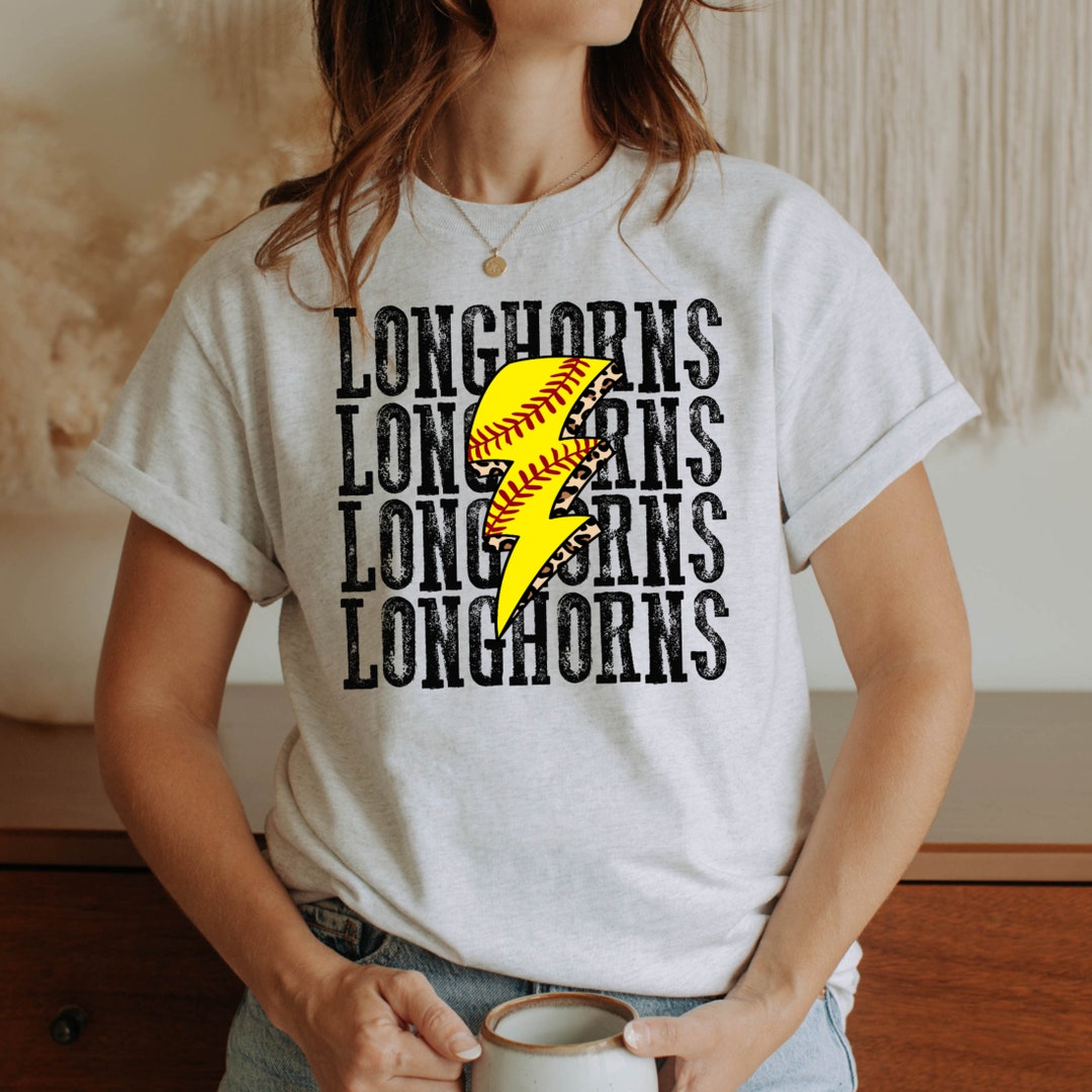 Longhorns Softball Bolt Mascot Digital Design, Sublimation Design