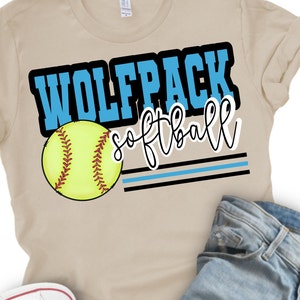 Wolfpack softball digital design, sublimation design, sublimation png, tshirt design, mug design, softball png design, png design, lt blue