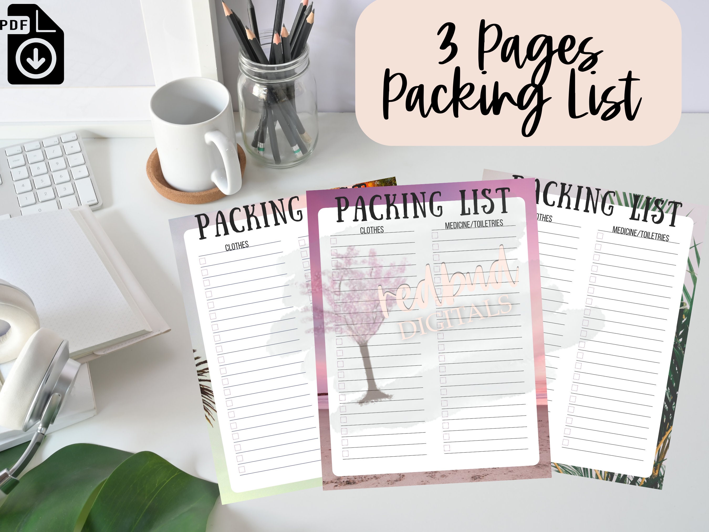 beach vacation packing list printables travel checklist etsy