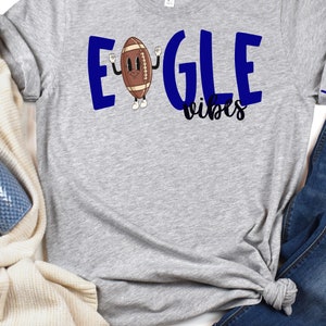 Custom blue football vibes eagle digital design, sublimation png, tshirt design, mug design, football png design, png design, football png