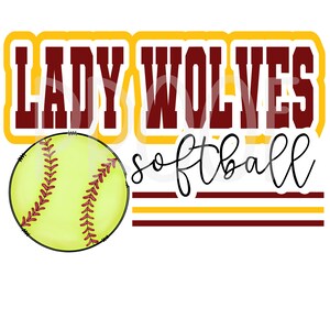 Lady Wolves maroon softball digital design, sublimation design, sublimation png, tshirt design, mug design, softball png design, png design