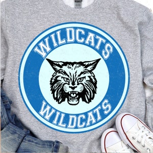 Wildcats logo lichtblauw digitaal ontwerp, sublimatie ontwerp, sublimatie png, tshirt ontwerp, mok ontwerp, Honkbal png ontwerp, png ontwerp,