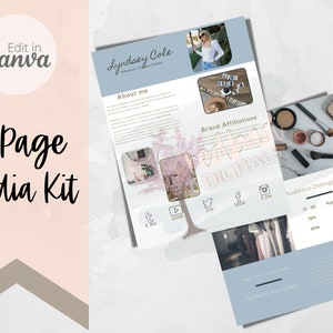 Light Blue media kit template, social media kit, influencer media kit,  blogger media kit, media kit Canva template, media kit instagram