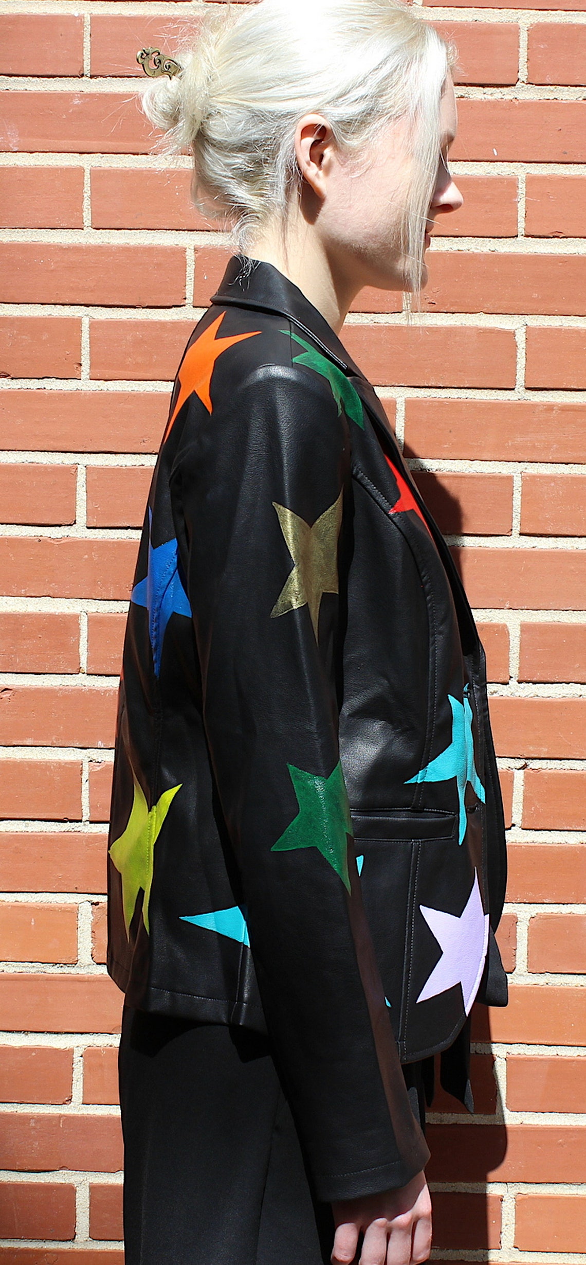 Star Jacket Faux Leather SHEIN Brand Women's Medium Etsy
