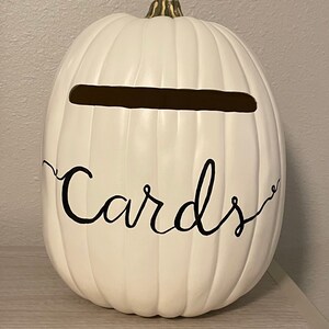 Cardholder 13 Soft White color or Orange color pumpkin with a plain slot and cards written in gold, silver or black image 9