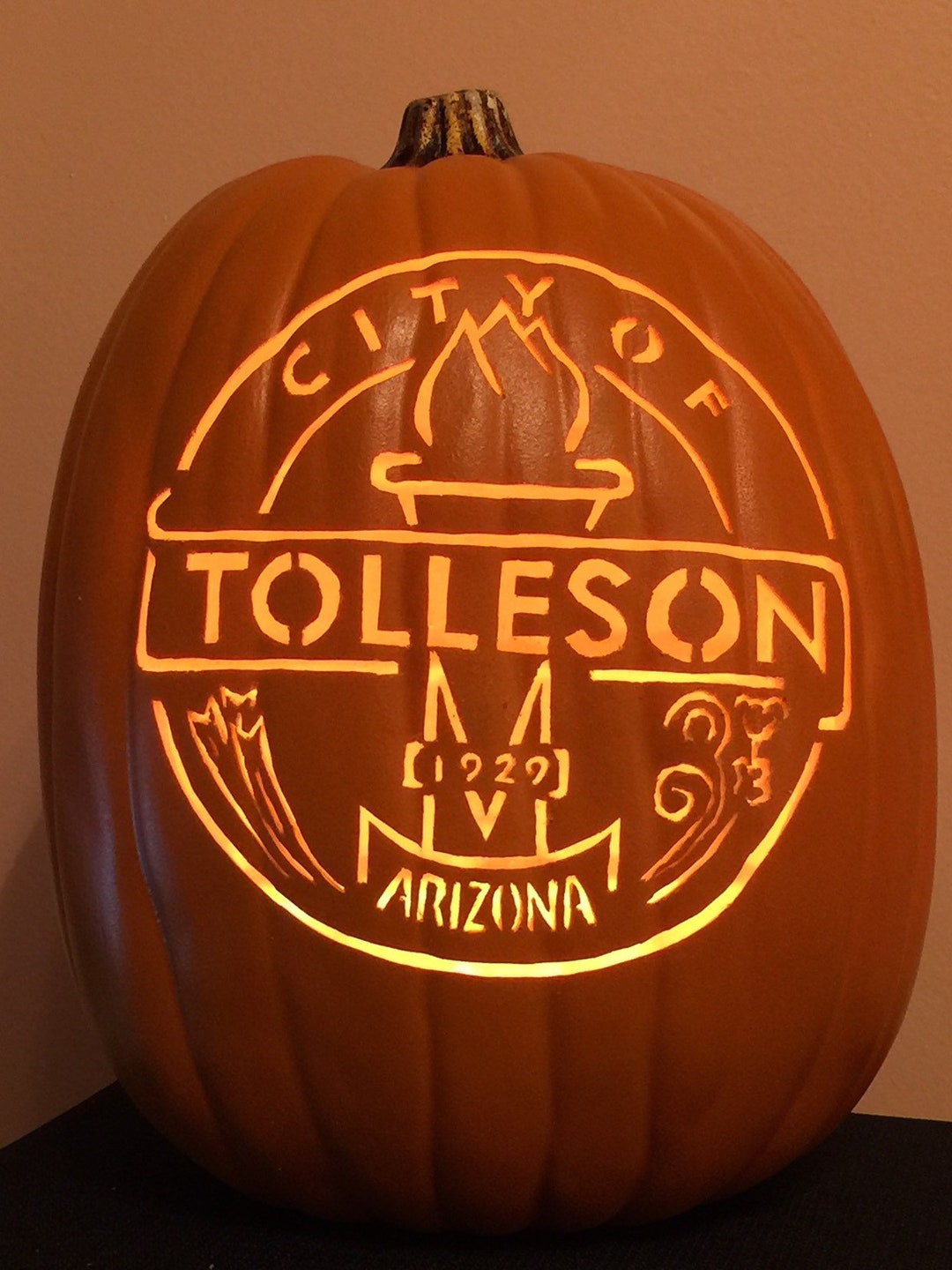 Custom Carved Pumpkin With Business Logo, 13" Lighted Display - Etsy