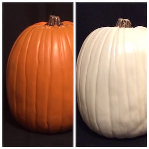 One 13" Foam Pumpkin Uncarved (2) color choices Soft White or Orange