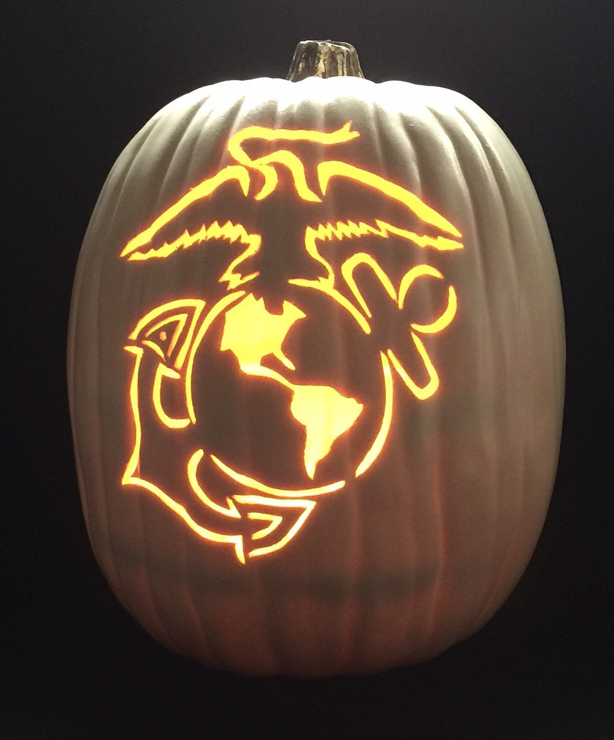 one-13-foam-orange-or-soft-white-color-pumpkin-pick-your-choice-of-military-usmc-navy-army-comes-with-a-corded-light-etsy