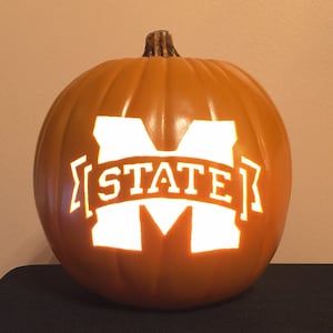 Team Logo Carved Foam Pumpkin with Corded Light