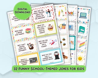 Funny School Lunch Box Notes with Jokes (Digital Download)