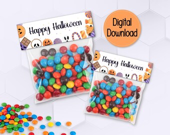 Cute Trick or Treat Bag Topper | Printable Halloween Favor Tag | Printable Halloween Goodie Bag Topper | Boo-tiful Favor Decor