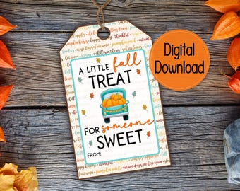 Printable Fall Gift Tag | A Little Fall Treat for Someone Sweet Gift Tag | Fall Treat Gift Tag | Happy Fall Favor Tag