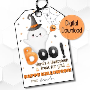 Printable Halloween Gift Tag - Halloween Treat Gift Tag - Happy Halloween Favor Tag
