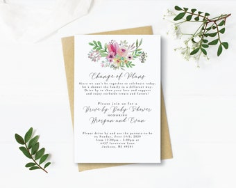 Baby Shower Invite COVID-19 Change of Plans Digital Download