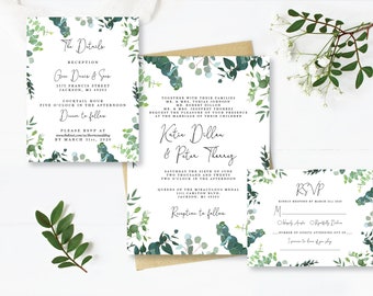 Wedding Invite, Details & RSVP Set Digital Download