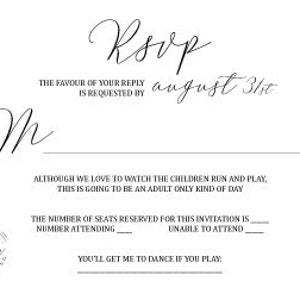 RSVP &amp; Song Request Card Digital Download - Etsy