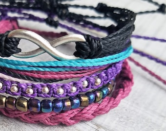 Galaxy Bracelet Pack, Adjustable Friendship Bracelets, Boho Bracelets