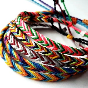 Multi-color Thin Fishtail Bracelet Pick Your Colors - Etsy