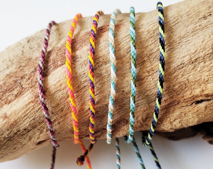 Multi Color Rope Bracelet, Pick Your Colors, Surfer Bracelet, Adjustable & Waterproof