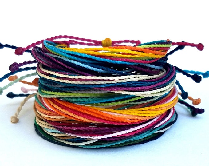 Friendship Bracelet Pack, Set of 10 Bracelets, Adjustable String Bracelets, Custom Bracelets, Choose Your Colors