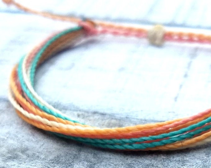 Pastel String Bracelet, Adjustable, Waterproof, Friendship Bracelet