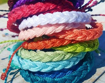 Braided Bracelet, Choose Your Color,  Adjustable Waterproof Bracelet, Boho Surfer Anklet